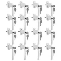 Poignée de fenêtre Sécurité enfant Poignées de fenêtre Verrouillable Fenêtre Alu Set blanc 16X