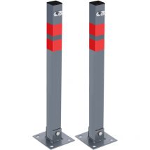 Barrière de parking 2 Set Barrière de parking Poteau de parking Avec 6 Clés Poteau Parking Barrière Verrouillable Poteau Parking Barrière Poteau de