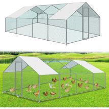 Hengda Poulailler XXL Enclos d'extérieur avec serrure de sécurité et chiffon de peinture en polyéthylène imperméable 3 x 8 x 2 m