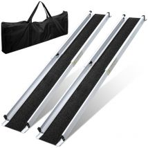 Randaco - swanew Rampa para silla de ruedas Rampa de carga portátil de aluminio 213cm Rampa de acceso para maletas Capacidad 300KG