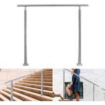 Rampe d'escalier en acier inoxydable Main courante Balustrade 100 cm Rambarde avec 0 Entretoises