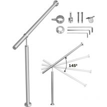Rampe d'escalier en Acier affiné Rambarde Main Courante Balustrade Escalier Pied de support 80cm - Hengda