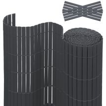 Recinzione bifacciale in pvc grigio antracite. oscuramento al 90%. h 80 cm x l 700 cm - Hengda