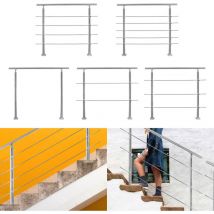 Riducia per corrimano in acciaio inossidabile per scale di parapetto del balcone con/senza montanti a croce (80 cm. 4 montanti a croce) - Hengda