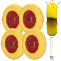Swanew Roue pour brouette caoutchouc plein roue de chariot roue de brouette roue de rechange 4x