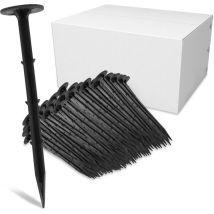 Einfeben - swanew Set 200 Estacas Fijación Jardín. Anclaje Plástico al Suelo. l. 160mm Ø3.5mm. Negro. Fijación al Suelo. para Lona. Tarpaulin