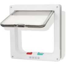 Swanew Solapa para gatos Solapa para perros Puerta para gatos Sistema de control de entrada PetSafe de 4 vías