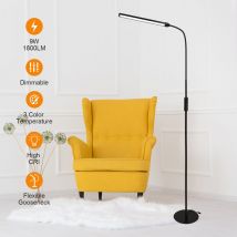 Hengda - Stehlampe Stehleuchte Standleuchte Büro led Dimmbar Leselampe Flexibler Hals - schwarz