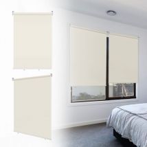 2X Store vertical enrouleur extérieur pour terrasse ou balcon Paravent rétractable Protection solaire 140x140CM Beige - Hengda
