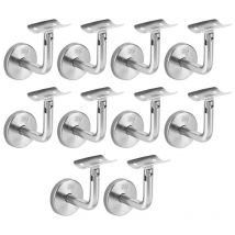 Support Main Courante 10 Pièces Inox 304 pour Rampe Escalier Support Mural Rampe Bois Argent - Hengda