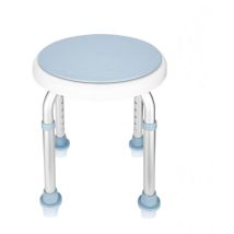 Tabouret de douche Siège de douche réglable en hauteur jusqu'à 136 kg tabouret de salle de bain - Rotatif à 360°. rond antidérapantTabouret de douche