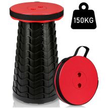 Hengda - Tabouret télescopique portable Siege Pliant Portable Tabouret Retractable pour Les Voyages. Camping 45x26CM Rouge