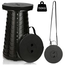 Hengda - Tabouret télescopique Tabouret de Camping Siege Pliant Portable Tabouret Retractable Camping Tabouret Retractable 45x26CM Noir