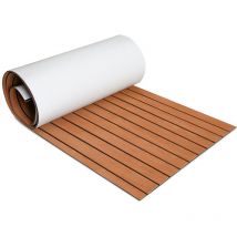 Tapis de Sol Tapis de Pont en Mousse eva Teck Yacht Tapis de Sol Auto-Adhésif Marron 240x60cm - Hengda