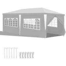 Hengda Tenda Gazebo Giardino – Montaggio facile. ideale per eventi aziendali e feste all'aperto 3x6m Bianco