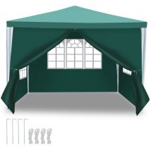 Hengda - swanew Tenda Pavillon Waterproof Terrace - Padiglione da terrazza con fissaggio. tenda da giardino perfetta per le feste 3x3m Verde