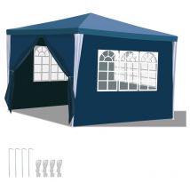 Tenda Pavilion Camping Tenda impermeabile per feste Tenda stabile di alta qualità per feste 3x3m Blu