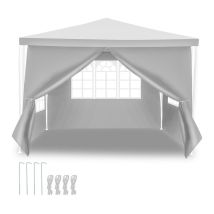 Tente Pavillon Polyéthylène Tubes en Acier – Tente de luxe en polyéthylène et tubes en acier. tente de jardin pratique 3x3m Blanc - Hengda