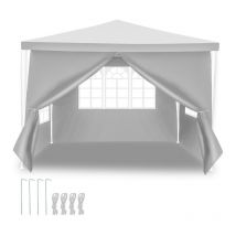Tente Pavillon Tente de Jardin Pavillon – Tente de fête robuste et haut de gamme avec pergola 3x3m Blanc - Hengda