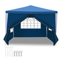 Tente Pavillon Tente de Jardin Pavillon – Tente de fête robuste et haut de gamme avec pergola 3x3m Bleu - Hengda