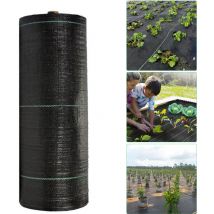 Toile de paillage contre les mauvaises herbes 1m x 10m, 90g/m2 Toile de paillage saisonnière, Résiste rayons UV, antidéchirure