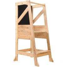 Tour d'apprentissage en Bois. Tour d'observation pour Enfants. Marchepied pour bébé avec Tableau Noir- Blanc