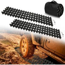 SWANEW Traction Track 2x para coche ayuda de tracción 80cm antideslizante ayuda de arranque alfombrilla de tracción