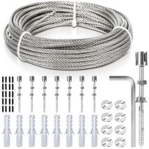 Traliccio in acciaio inox da 12 m per piante rampicanti, realizzato con filo di diametro 7x7,3 mm, - Hengda
