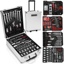 Valigetta multi-attrezzi 1031 pezzi Cassetta degli attrezzi nera Cassetta e carrello in acciaio al cromo vanadio - Hengda