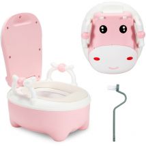 SWANEW Orinal bebe Aprende Entrenamiento Orinal con tapa diseño antideslizante doble y protector contra salpicaduras para niños y niñas