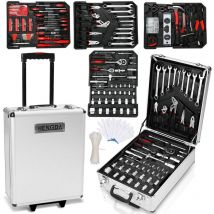 Hengda - Werkzeugkoffer Rollkoffer inkl. Universalmesser Wergzeug Set 1031 tlg. Alu