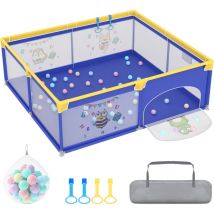 Hengmei - 180x150cmx68cm Corral para Bebes Corral Plegable Corral para Gatear Corral para Bebes con 50 Pelotas Oceanicas, Muñequera de Entrenamiento,