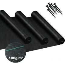 Hengmei - Abdeckungen für Pflanzen Unkrautvlies Gartenvlies Rolle Unkrautfolie mit Erdanker Unkrautschutzvlies 2x10m UV-Schutz Reißfestes
