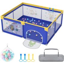 Hengmei - 200x180cmx68cm Parc pour bébé Pliable Parc pour enfants Parc pour bébés Playpen avec 50 balles océan, bracelet d'entraînement, filet