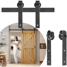 Herrajes para puertas correderas 183cm Accesorios de Puertas Herraje para Puertas Corredera Juego de Piezas de Metal Carril para Puerta Hengmei