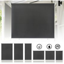 Hengmei - Rollos Außenrollo Senkrechtmarkise Balkonrollo Sichtschutz Rollo Sonnenschutz Verdunklungsrollo uv Schutz (140x240cm, Anthrazit)
