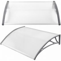 Hengmei - Marquise 150 x 100cm Auvent pour Porte d'entrée Marquise Solaire abri banne entrée anti uv Protection - Gris naizy