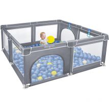 Hengmei - Laufgitter Baby Laufgitter Laufstall Absperrgitter 180x150cm Aktivitätszentrum mit Rutschfester Basis, atmungsaktivem Netz