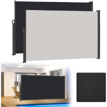 Hengmei - Seitenmarkisen 180x300cm Seitenmarkise Ausziehbar Markisen Sonnenschutz Balkon Sichtschutz für Balkon Terrasse Garten Aussen, Grau