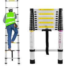 Chelle télescopique 3.2m Échelle Télescopique Aluminium Multi-Fonction Échelle Pliable Portable et Pliante Hengmei