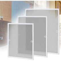 Moskitonetze Fliegengitter Fenster 100x120cm Insektenschutz ohne Bohren Mückenschutz Mückengitter mit Aluminium Rahmen, Weiß Hengmei