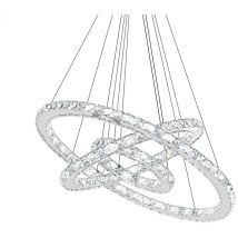 Hengmei - Suspension 96W Lustre de Cristal led Suspension led Luminaire de Salle à manger Eclairage de plafond Blanc froid