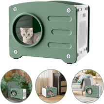 Maison pour chats Caverne pour chats avec griffoir pour chats Maison pour chats en plastique Aération optimale, bandes antidérapantes & facile à