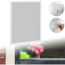 Moustiquaire 80×100cm Moustiquaire pour fenêtre avec encadrement en aluminium Montage facile sans percer, Cadre blanc Hengmei