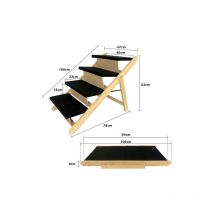 Rampa per cani pieghevole 2 in 1, in legno, per letto, divano o auto, scala per animali domestici, fino a 100 kg, portatile, regolabile in altezza,
