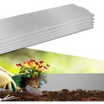 Hengmei - Rasenkante Metall 50m Verzinkt Beeteinfassung Beetumrandungen Mähkante Blumenbeet Umrandung 50 Stücke 100cm x 15cm (l x h), Silber