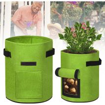Hengmei - Sac à planter Vert Lot de 2 sacs de plantation pour le jardin le balcon Avec fenêtre et fermeture Velcro 10gallons