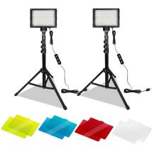 Lampade da scrivania lampada video a led, dimmerabile, usb, luce video, 10 w, illuminazione fotografica con treppiede regolabile, filtro colorato
