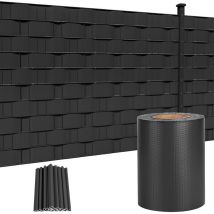 Hengmei - PVC-Zäune 65m x 19cm Sichtschutzfolie pvc Sichtschutzstreifen mit Zaunfolie Befestigungsclipse Windschutz Stabmattenzaun Gartenzaun,