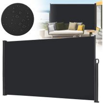 Hengmei - Claustra Store latéral 200 x 300 cm Rétractable Auvent Mural Résistante au Soleil Abris Latéraux pour Balcon, Terrasse, Gris foncé